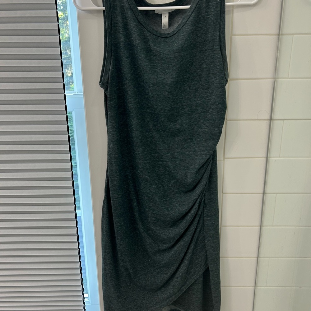 Leith Asymmetrical Sleeveless Charcoal Dress